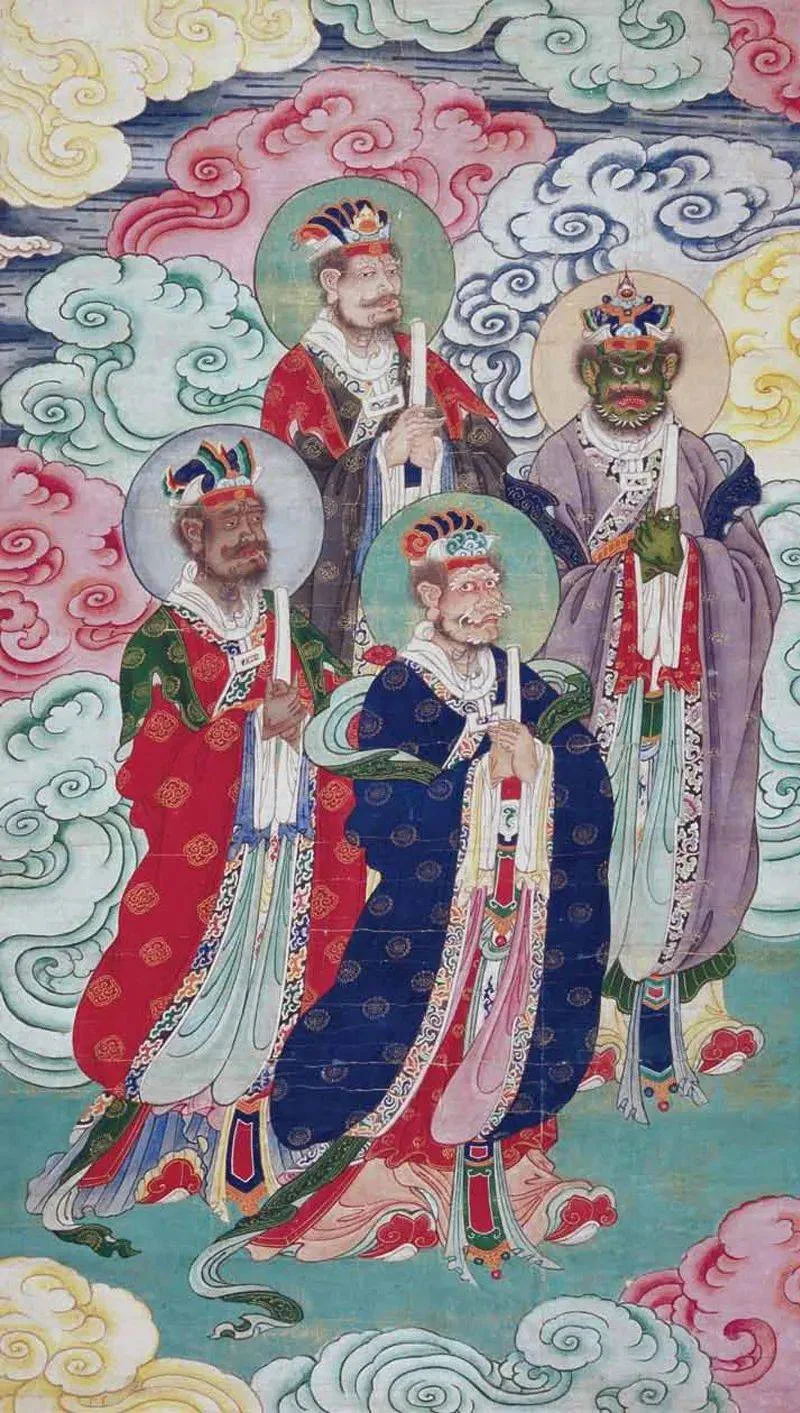 The Four Dragon Kings in a Qing dynasty Chinese painting